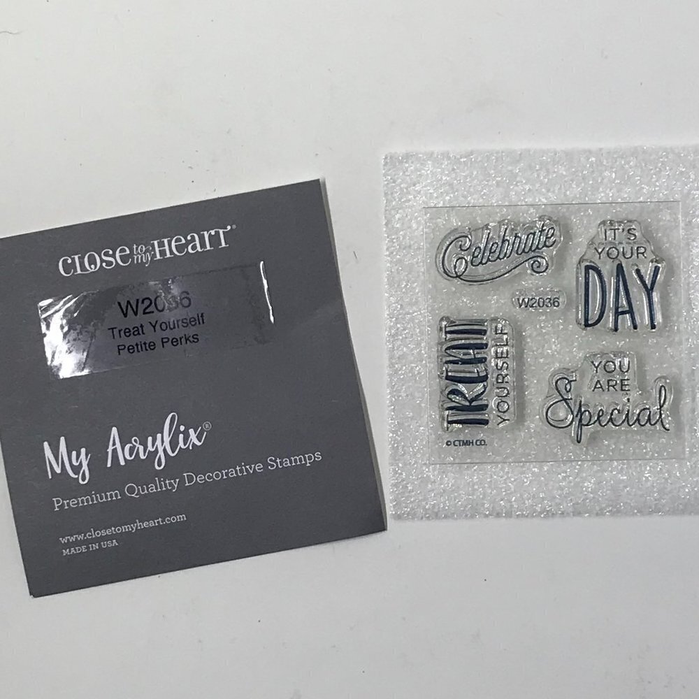 NEW Close To My Heart CTMH Mini Stamp Set W2036 Treat Yourself Petite perks
